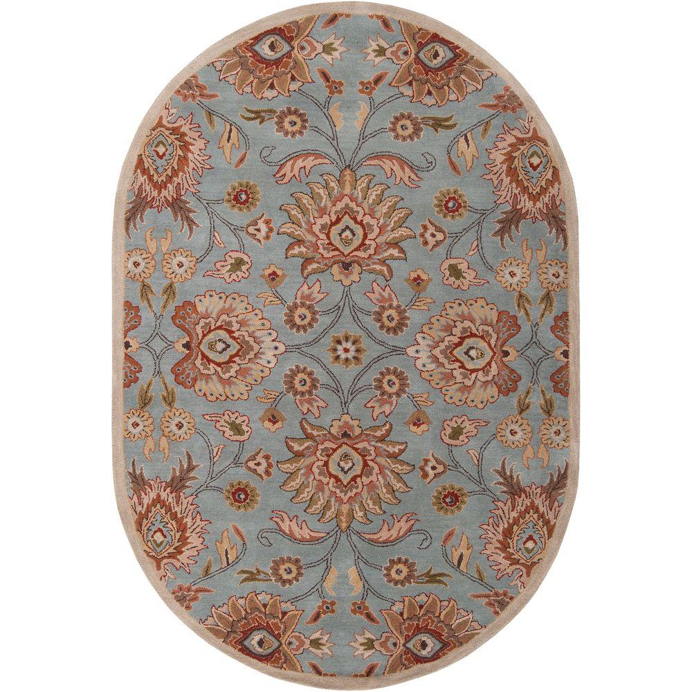 6 X 9 Oval Area Rugs The Home Depot Artes Sky Blue 6 Ft X 9 Oval Area Rug
