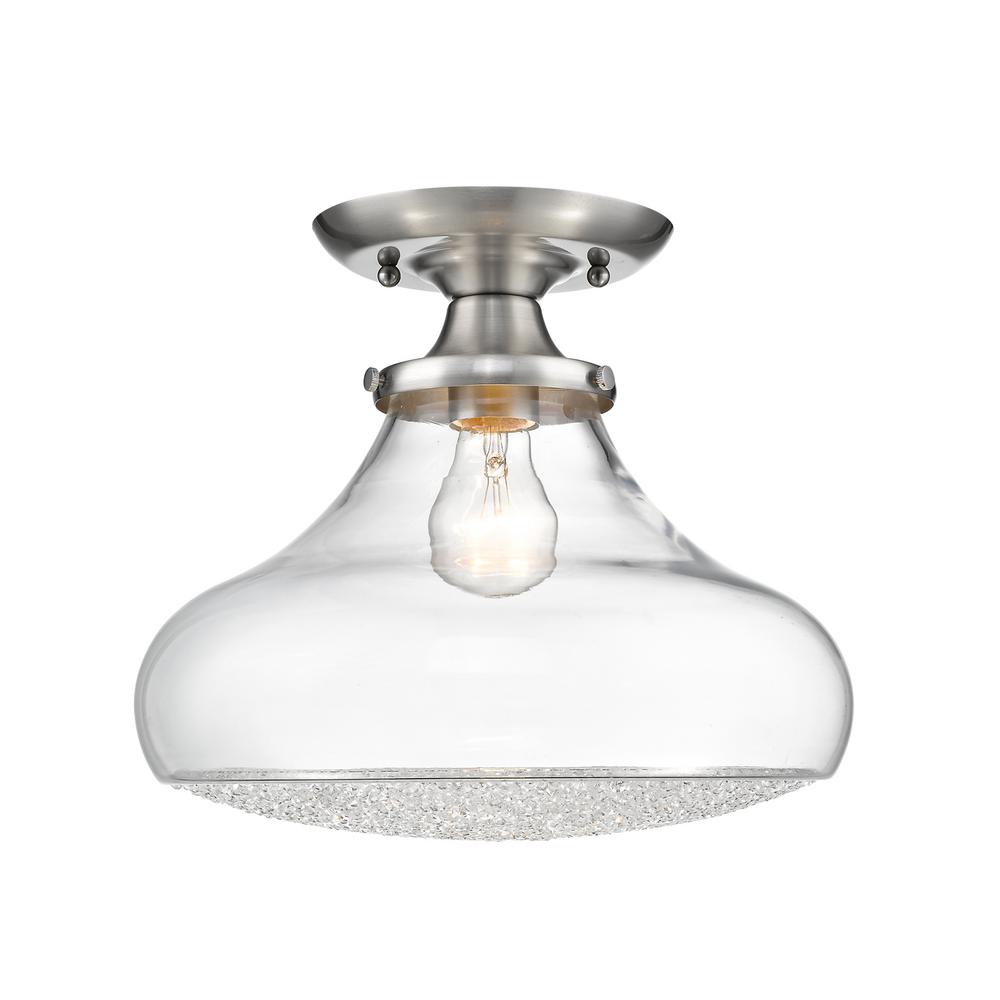 Golden Lighting Asha 1 Light Large Pewter Semi Flush Mount Light