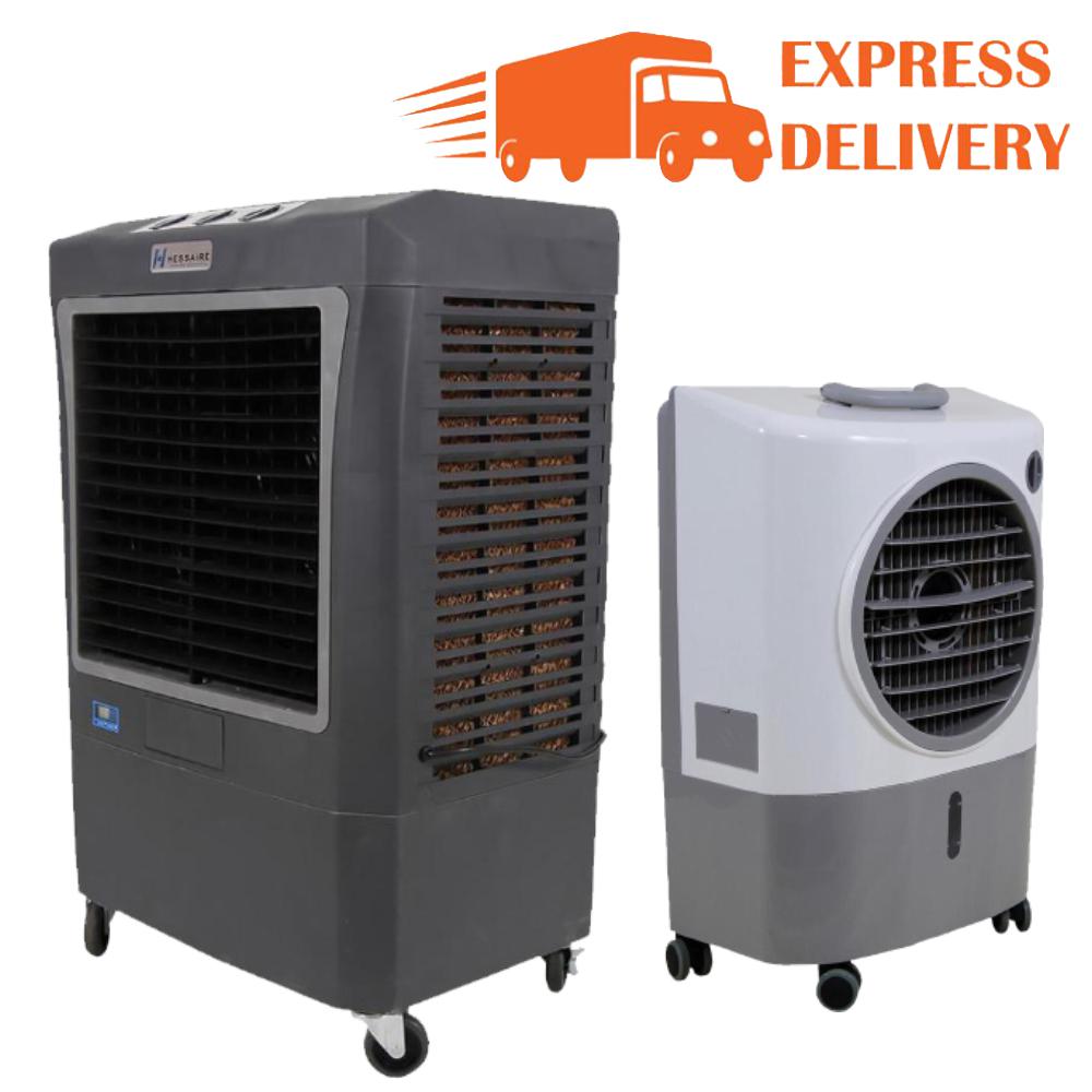Hessaire 1 300 Cfm 2 Speed Portable Evaporative Cooler Swamp Cooler For 500 Sq Ft Mc18m Evaporative Cooler Large Cooler Cooling Unit