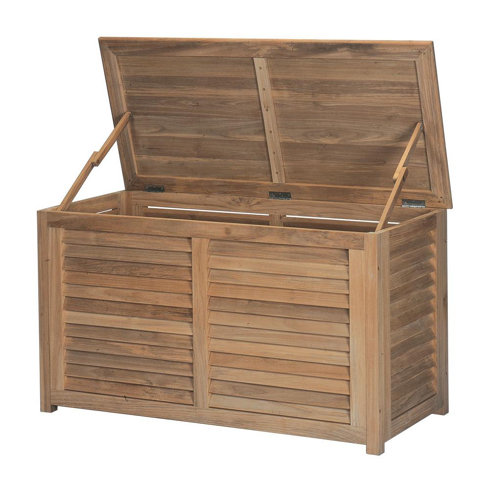Hiteak Furniture Poolside Teak Outdoor Storage Cushion Box Hlbo494