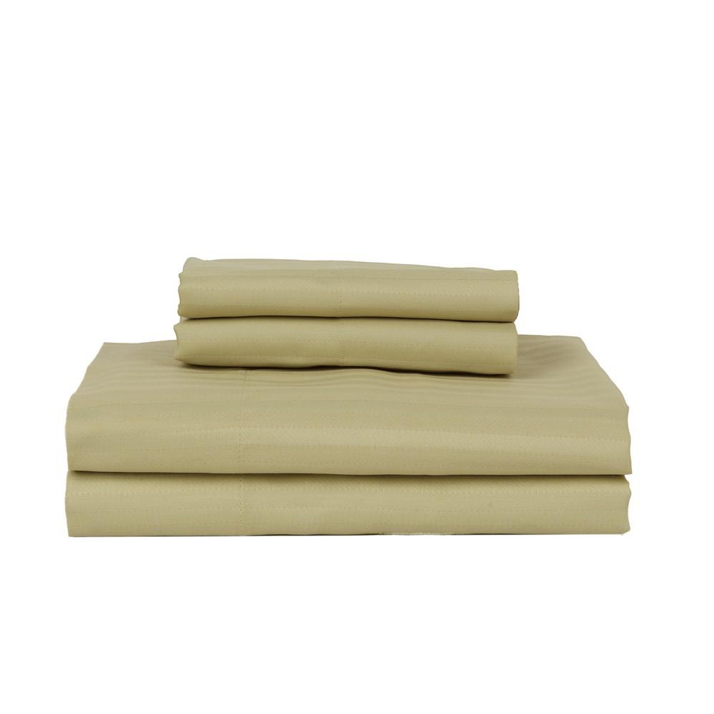PERTHSHIRE Platinum 4-Piece Green Striped 380 Thread Count Cotton King Sheet Set was $149.39 now $59.75 (60.0% off)