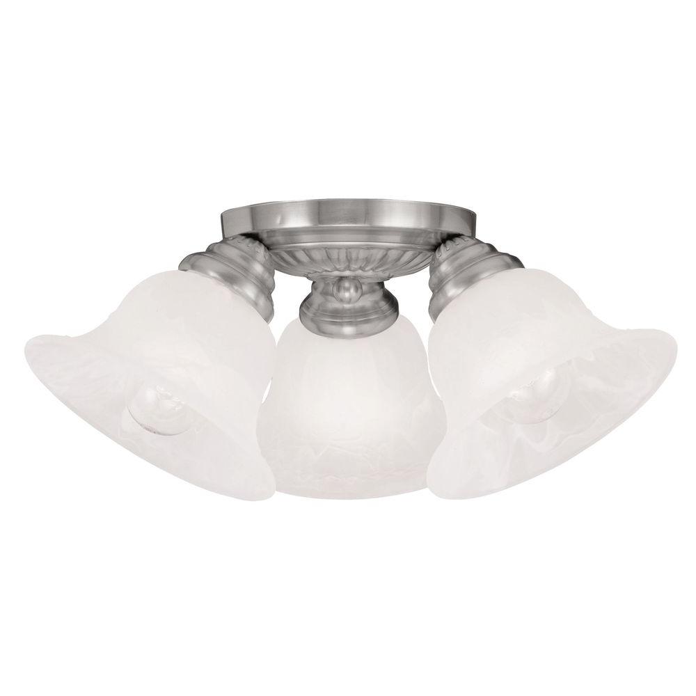 Livex Lighting Providence 3Light Ceiling Brushed Nickel Incandescent