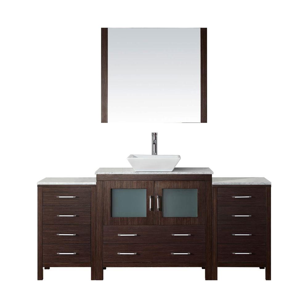 Virtu Usa Dior 67 In W Bath Vanity Espresso With Marble W Bath Vanity In Espresso With Marble Top