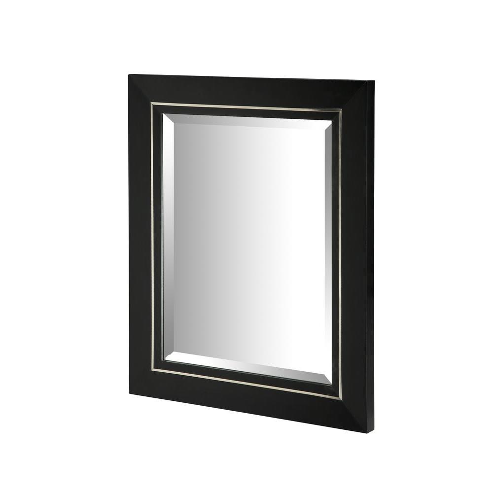 ryvyr manhattan 30 in. x 25 in. framed wall mirror in black-m