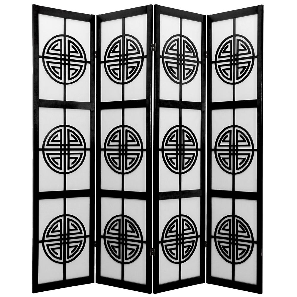 Oriental Furniture 6 ft. Black Classic 6Panel Room Divider FJVEN26PBLK The Home Depot