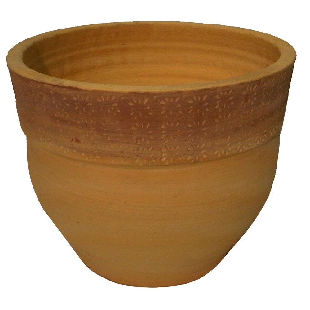 Margo Garden Products 13-3/4 in. Round Terra Cotta Dungari ...