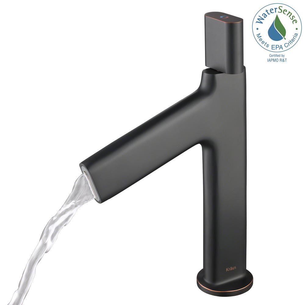 KRAUS Ino Oil Rubbed Bronze Single Handle Basin Bathroom Faucet with