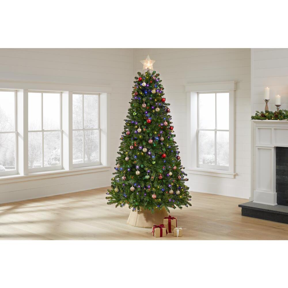 Home Accents Holiday 7 5 Ft Fenwick Pine Led Pre Lit Artificial Christmas Tree With 700 Color Changing Micro Dot Light W14n0222 The Home Depot
