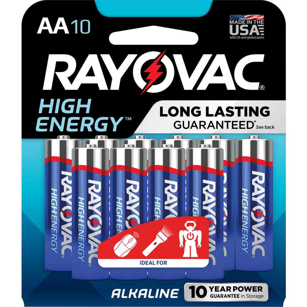 Rayovac High Energy Alkaline AA/1.5 Volt Battery (10-Pack)-815-10TJ ...