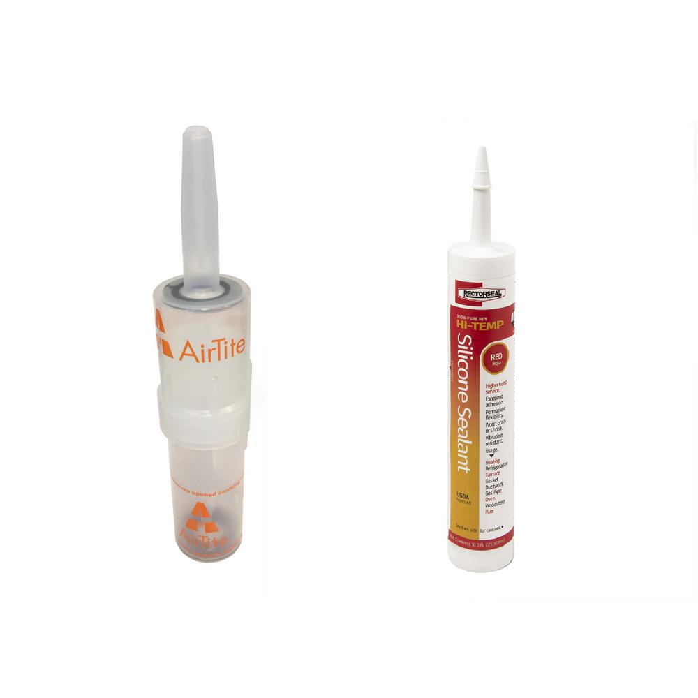 HiTemp Red Silicone Caulk with 10.1 oz. Clear Canister to Seal and Preserve Open Tube of Caulk