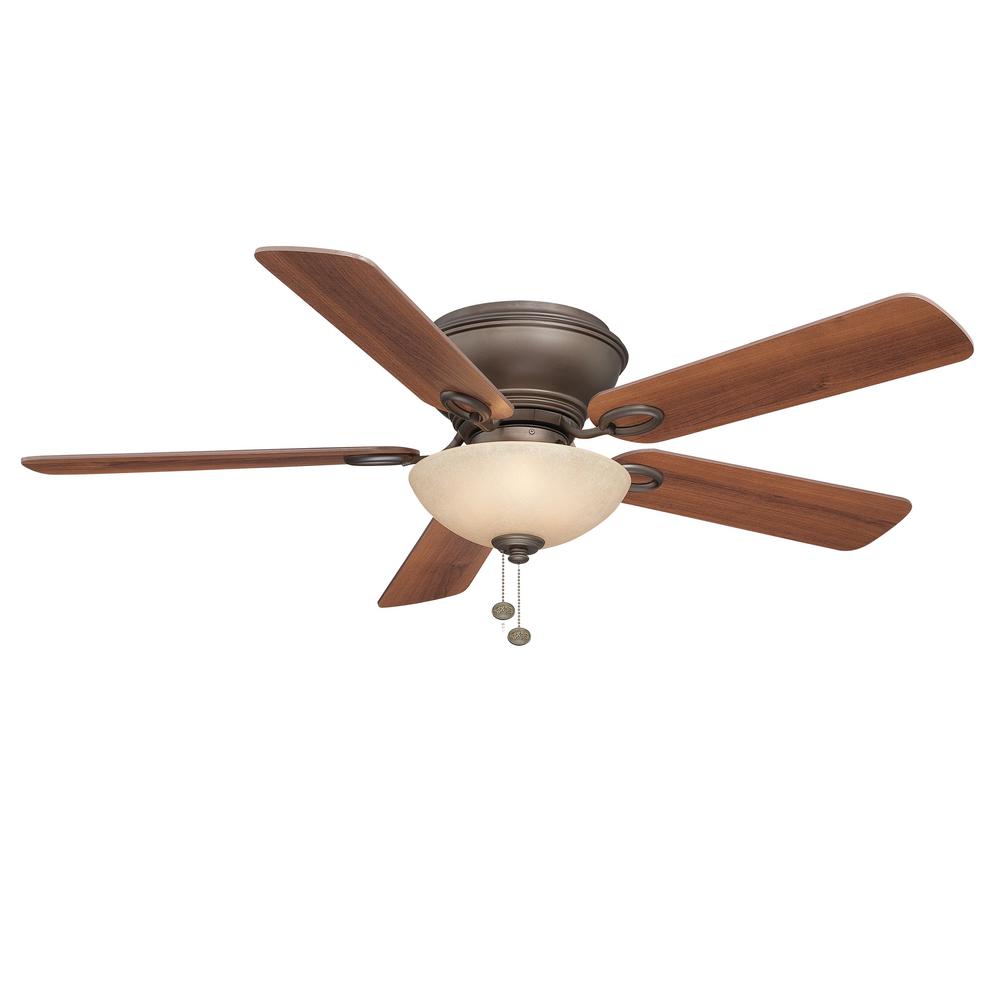 Hampton Bay Carriage House 52 In Led Indoor Polished Brass Ceiling Led Indoor Oil Rubbed Bronze Ceiling Fan With