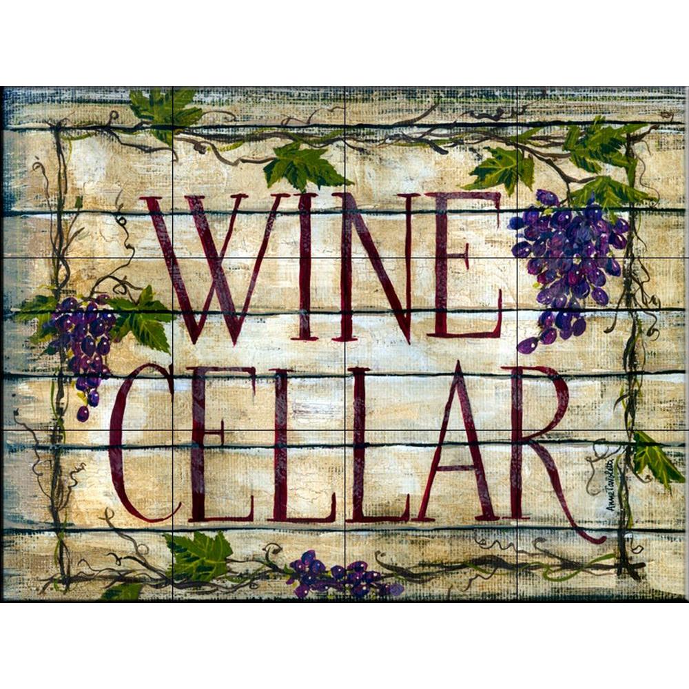 The Tile Mural Store Wine Cellar 17 in. x 123/4 in. Ceramic Mural Wall
