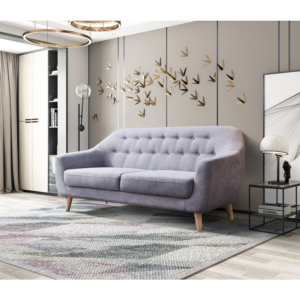Boyel Living 66 9 In Width Gray Modern Retro Fabric Upholstered Gray Modern Retro Fabric Upholstered