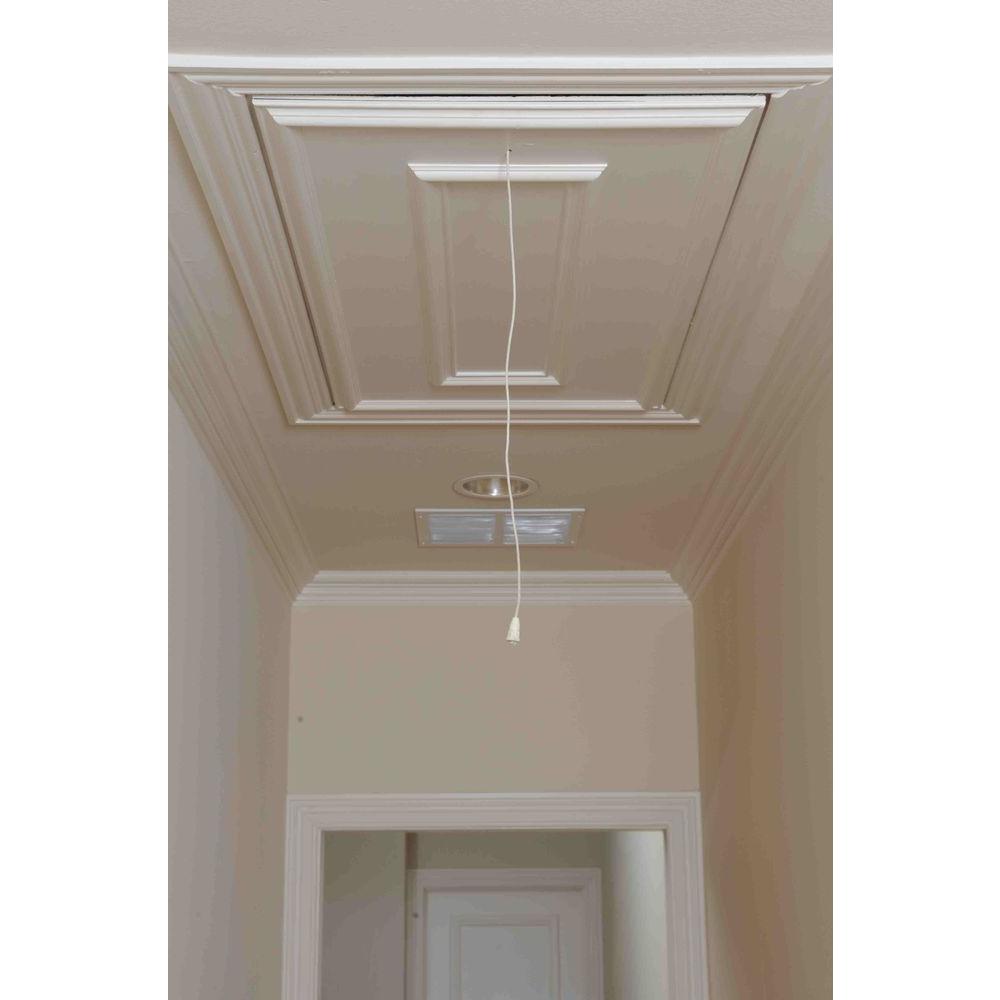 Attic Door Ceiling Pull System Kit Pewter Oak Reach Hook Mahogany Finish New 859806004022 eBay