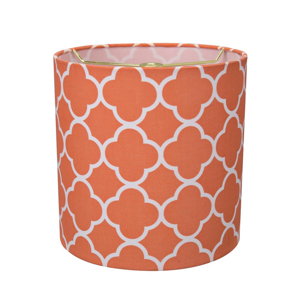 Aspen Creative Corporation 8 In X Orange Drum Cylinder Lamp Shade