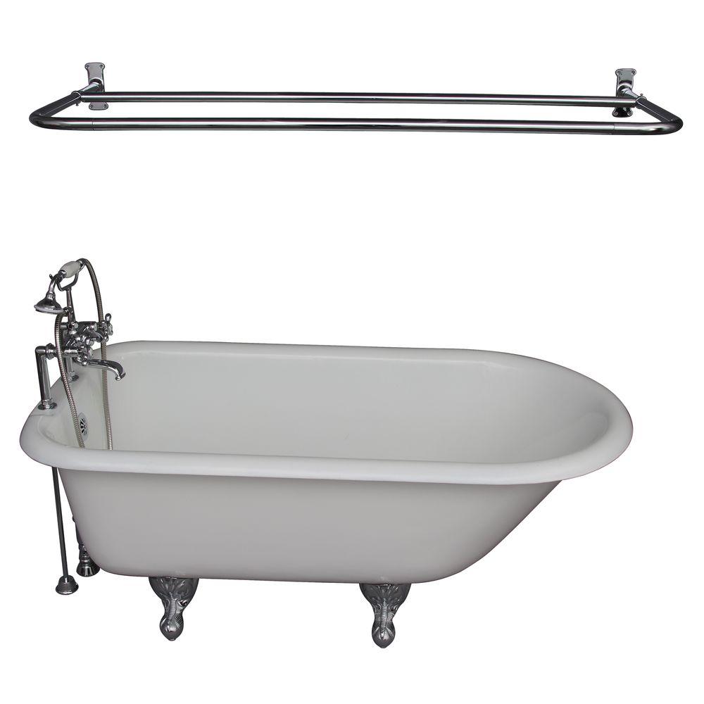 Barclay Products 5 ft. Cast Iron Ball and Claw Feet Roll Top Tub in