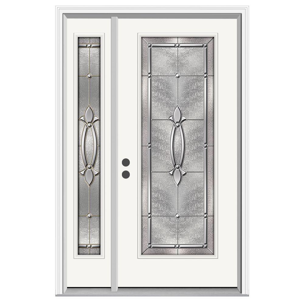 Jeld Wen 52 In X 80 In Full Lite Blakely Primed Steel Prehung Right Hand Inswing Front Door