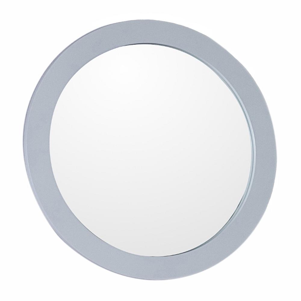 Bellaterra Home Donato 22 In X White Round Framed Wall Mirror