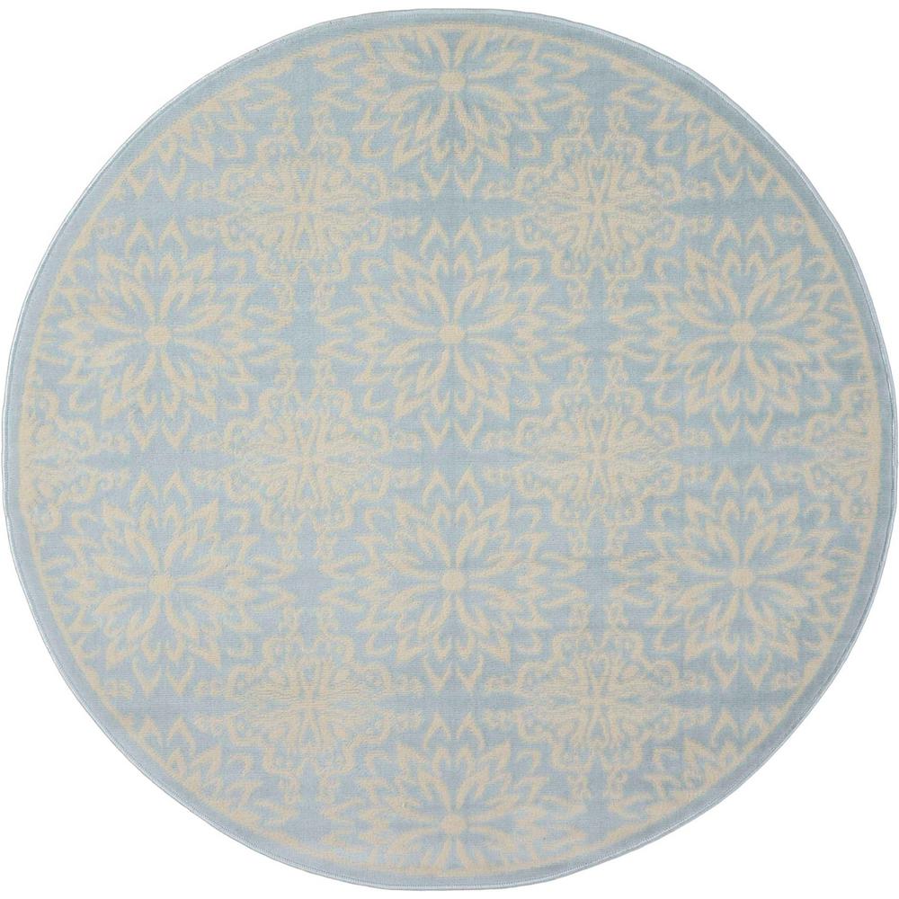 Nourison Jubilant Jub06 Light Blue 5 Ft Round Beach Area Rug