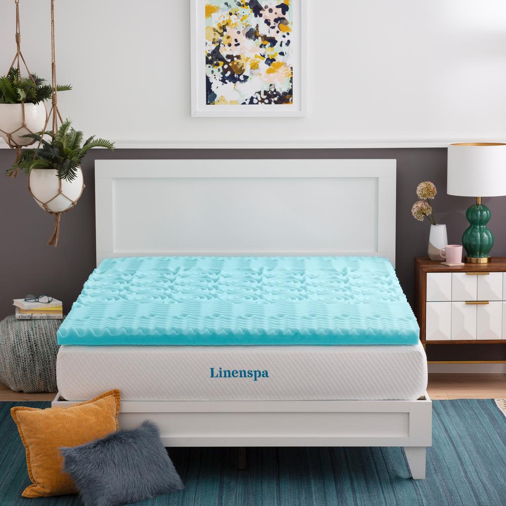 Linenspa Essentials 3 in. Zoned Gel Memory Foam Queen Mattress Topper