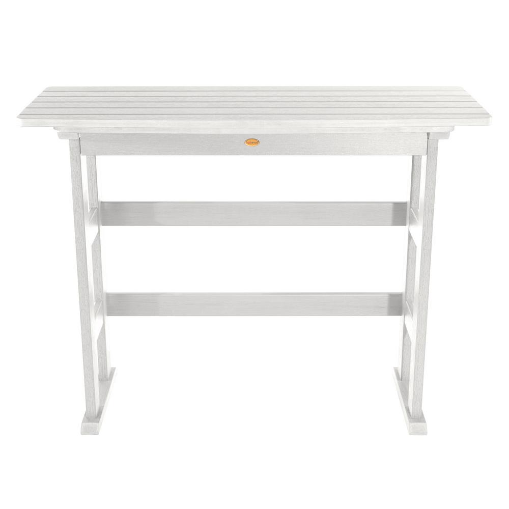 Highwood Lehigh White Rectangular Recycled Plastic Outdoor Bar Highwood Lehigh White Rectangular