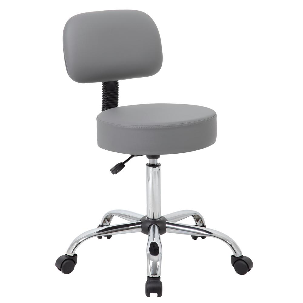 Boss Grey Caressoft Medical Stool With Back Cushion B245 Gy The Boss Grey Caressoft Medical Stool With Back Cushion