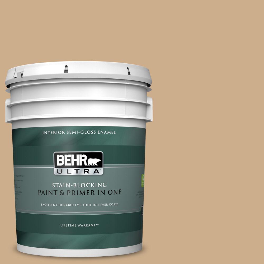 BEHR ULTRA 5 gal. PPU720 Raffia Ribbon SemiGloss Enamel Interior