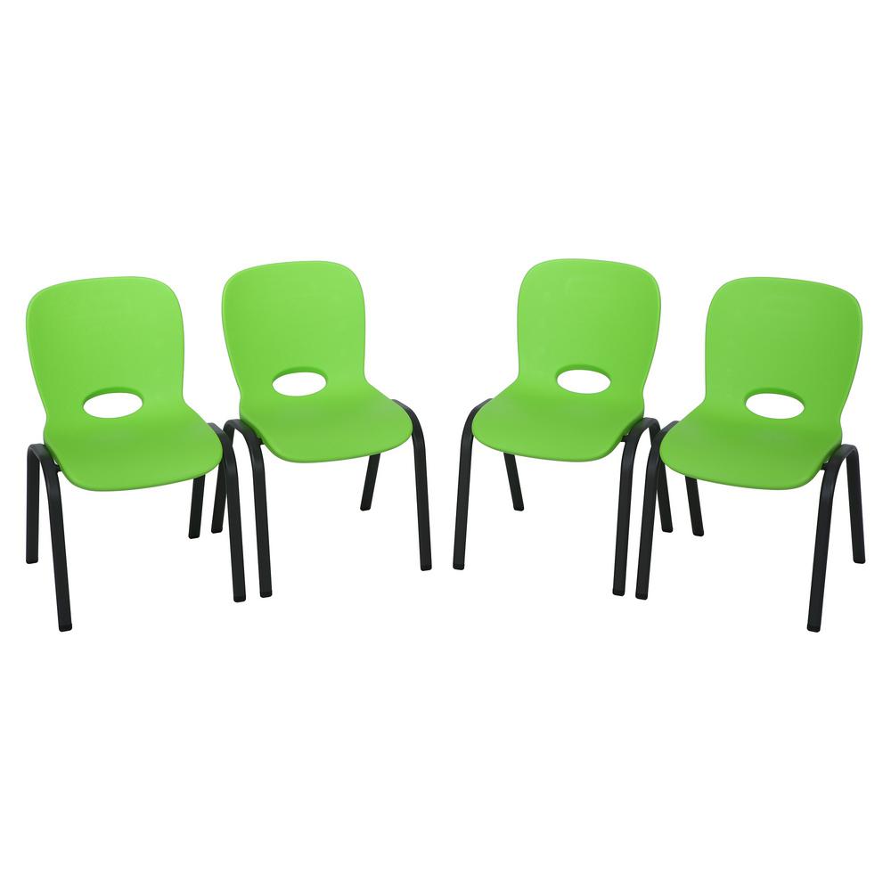 Lifetime Lime Green Stacking Kids Chair Set Of 4 80473 The