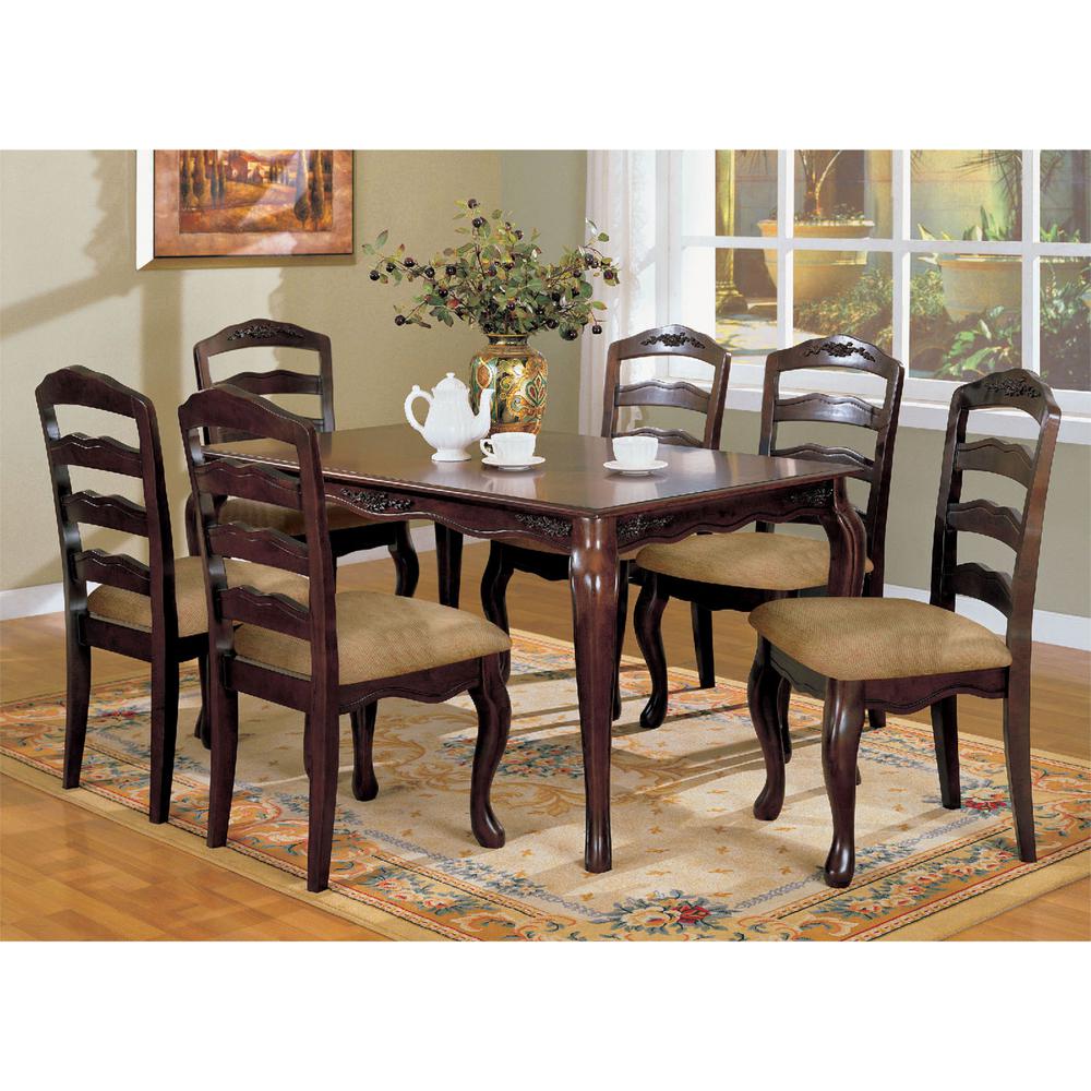 Venetian Worldwide Townsville I 7 Piece Dark Walnut Dining Set