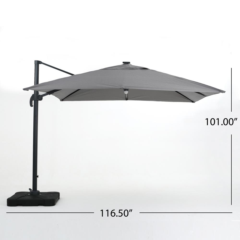 Noble House 9 71 Ft Aluminum Cantilever Solar Tilt Patio Umbrella