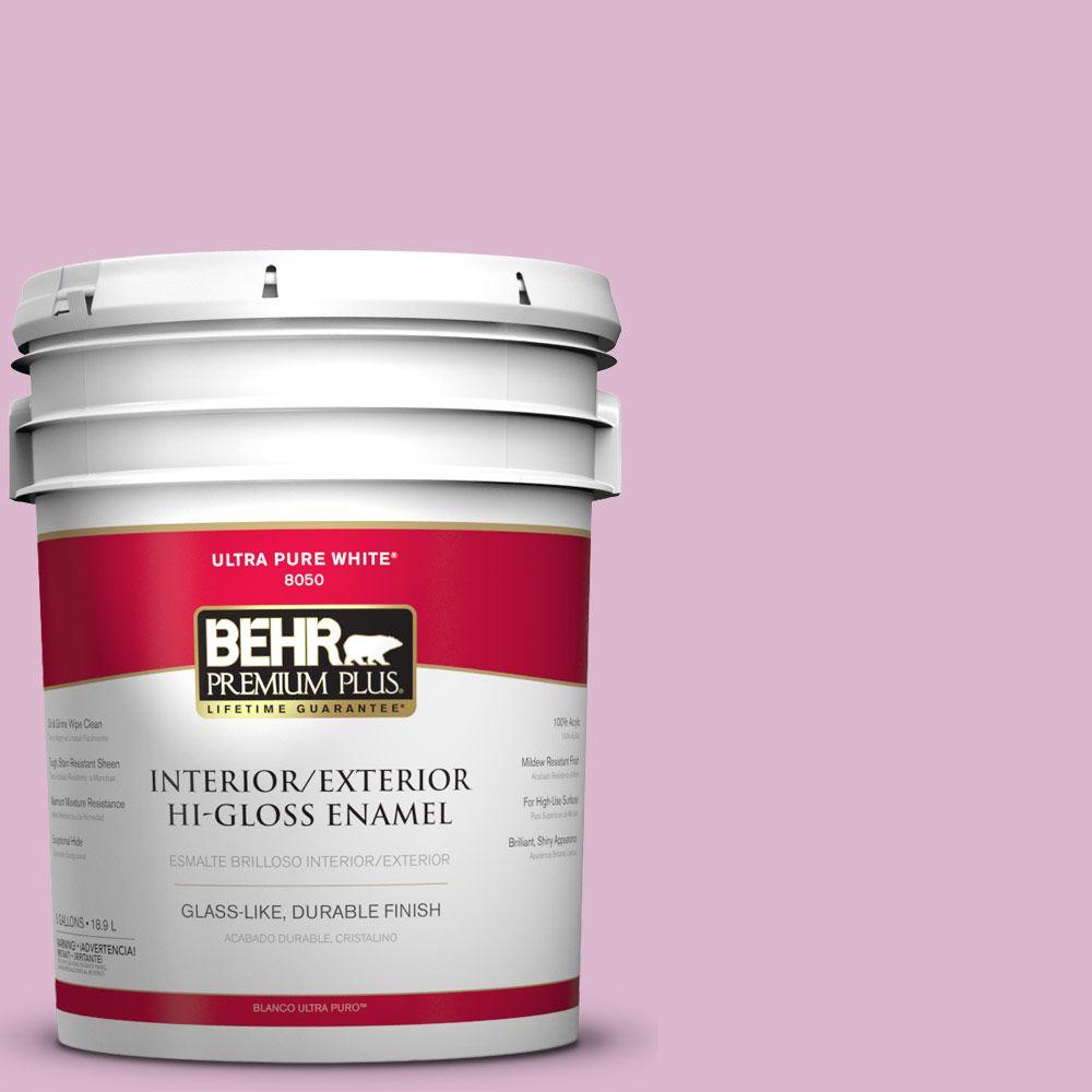 Behr Premium Plus 5 Gal M120 3 Pink Wink Hi Gloss Enamel Interior M120 3 Pink Wink Hi Gloss Enamel