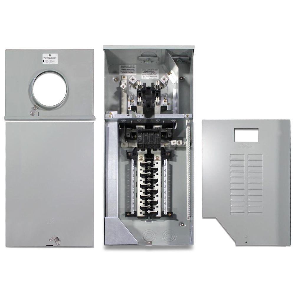 Eaton 200-Amp Ringless Meter Socket Single Phase Space 8 Br Load Center 124//240