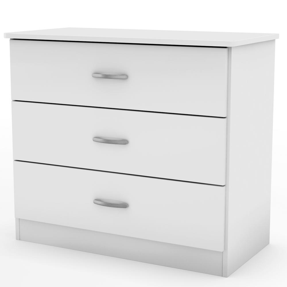 South Shore Libra 3 Drawer Pure White Chest 12651 The Home Depot