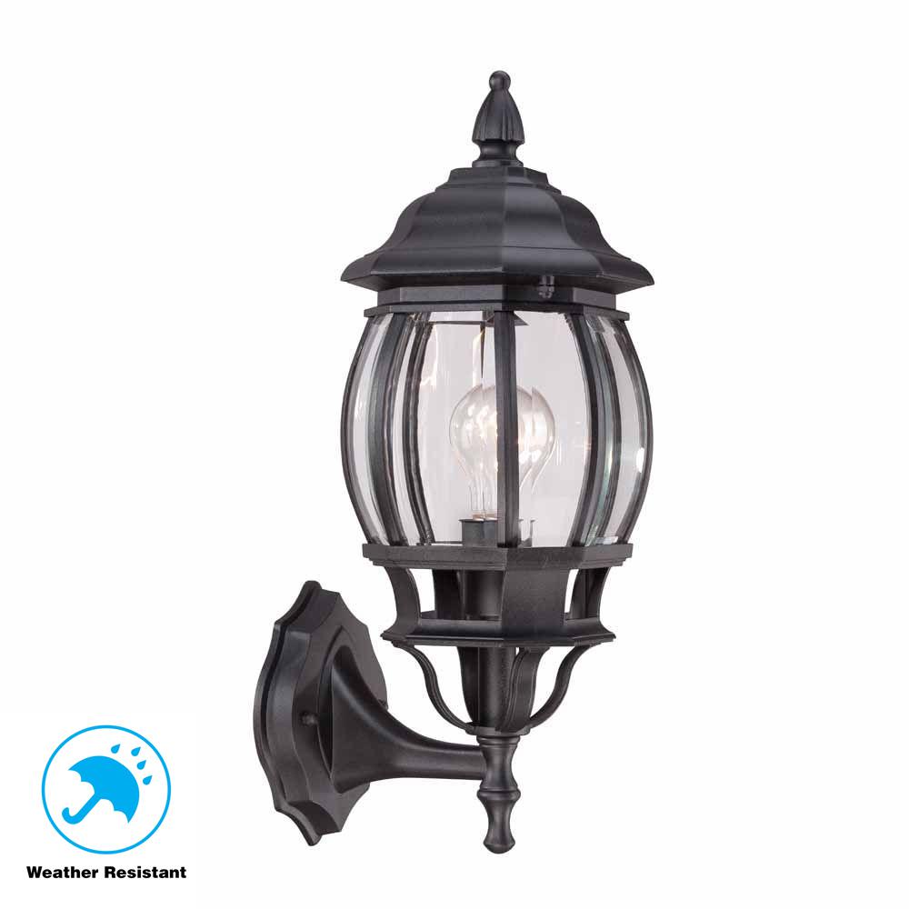 Hampton Bay 1 Light Black Outdoor Wall Lantern Hb7027 05 The Home Hampton Bay 1 Light Black Outdoor Wall Lantern Hb7027 05 The Home Depot