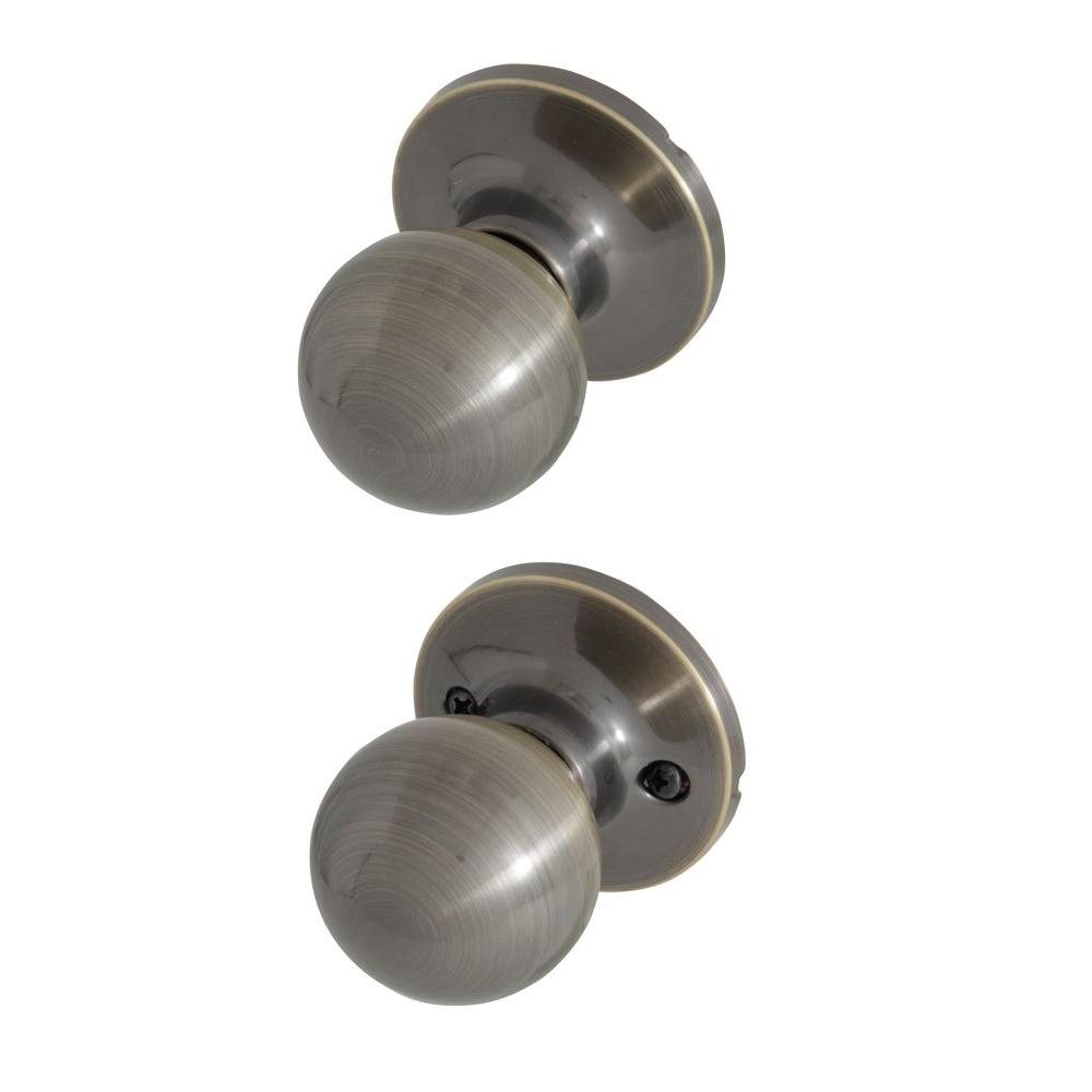 UPC 814113018933 product image for Passage Door Knobs: Honeywell Knobs Ball Antique Brass Passage Knob 8102103 | upcitemdb.com