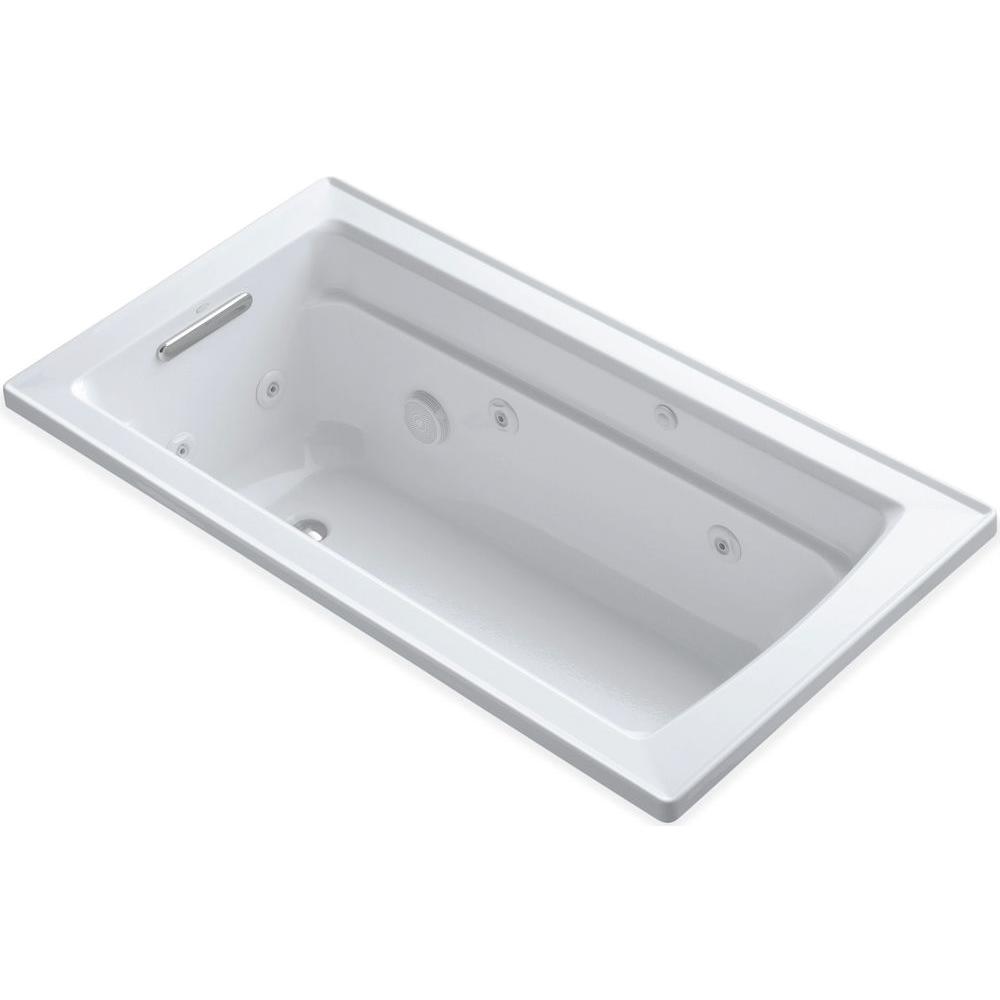 KOHLER Archer 5 ft. Acrylic Rectangular Drop-in Whirlpool Bathtub ... KOHLER Archer 5 ft. Acrylic Rectangular Drop-in Whirlpool Bathtub ...