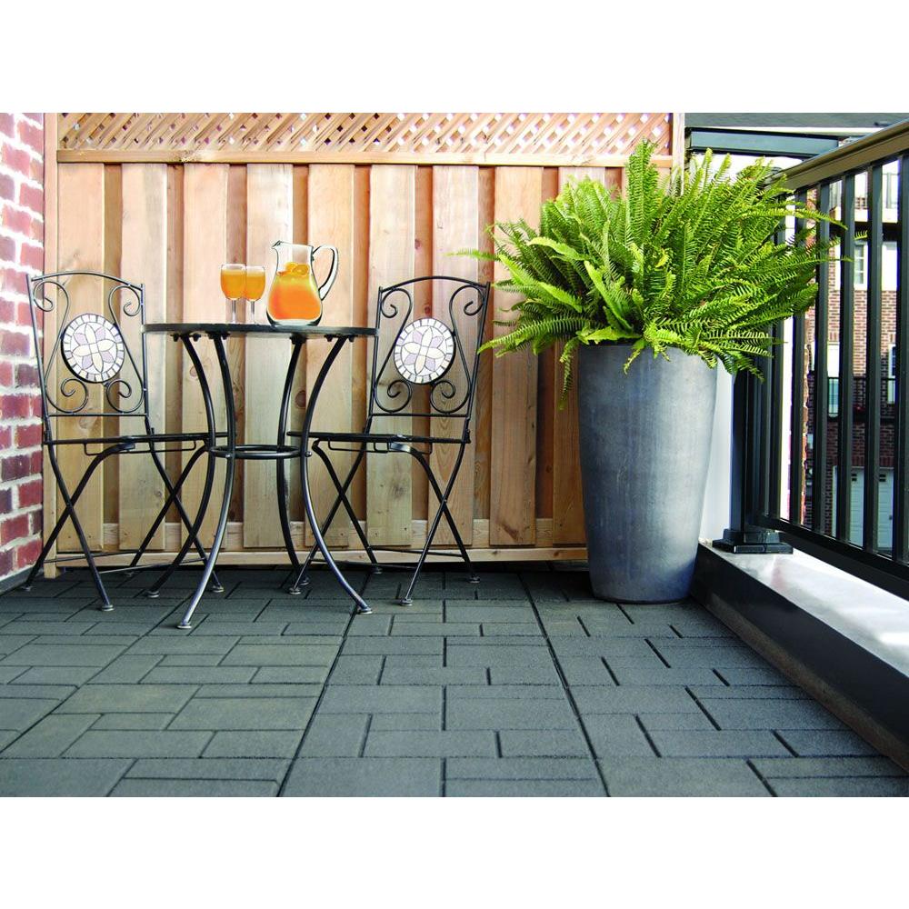 Envirotile Cobblestone Earth 18 In X Rubber Paver Rubber Paver
