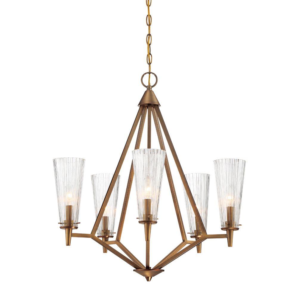 Designers Fountain Montelena 5 Light Old Satin Brass Interior Montelena 5 Light Old Satin Brass Interior Chandelier