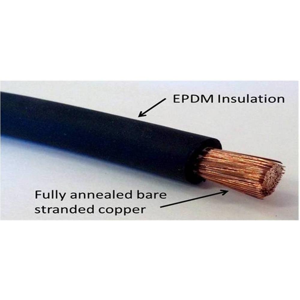 Black 3ft Long 4 AWG Marine Battery Cable with 1//4 and 5//16 Stud Copper Tinned Lugs