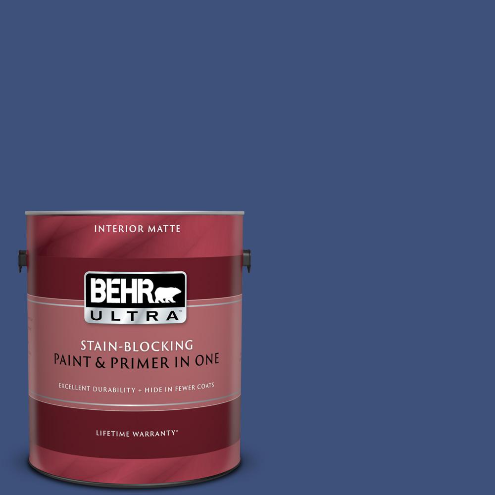 Behr Ultra 1 Gal 600d 7 Daring Indigo Matte Interior Paint And Primer In One