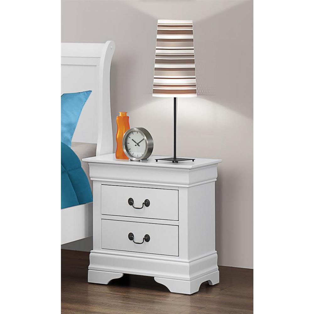 Coaster Louis Philippe 2 Drawer White Nightstand 204692 The Home Depot