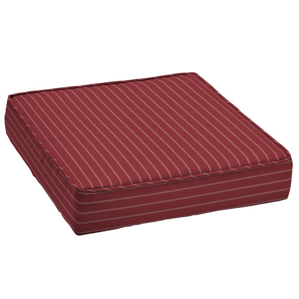 Arden Selections 24 In X Acrylic Red Ticking Stripe Acrylic Red Ticking Stripe