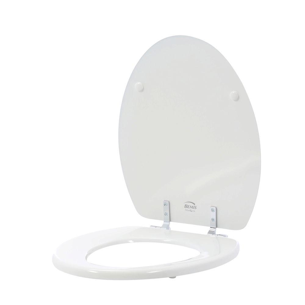 BEMIS STATITE Elongated Closed Front Toilet Seat in White1526CH 000 The Home Depot