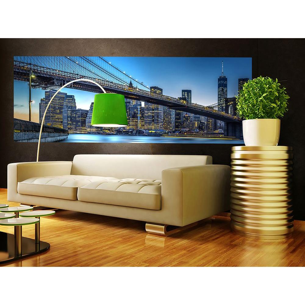 144 in. W x 50 in. H Blue Hour Over New York Wall Mural