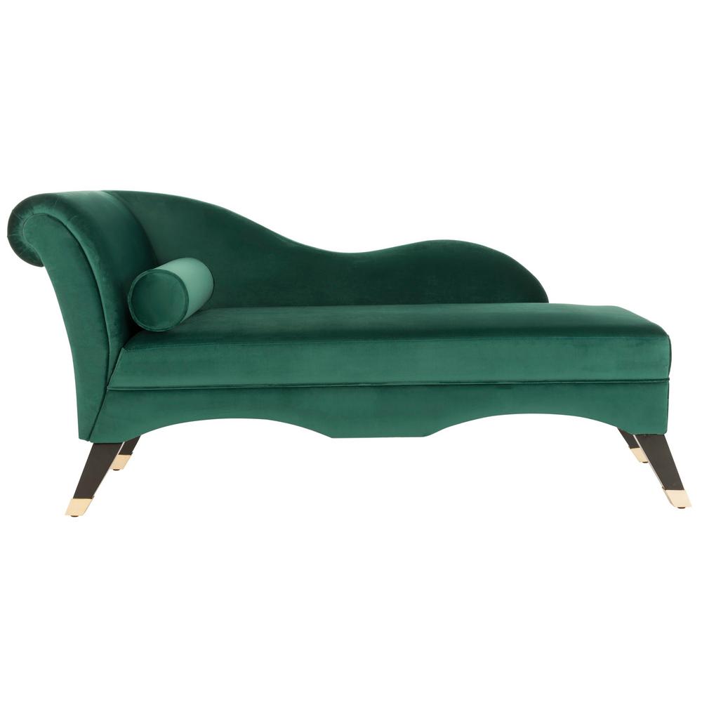 safavieh caiden emerald black chaise lounge fox6284e the home depot