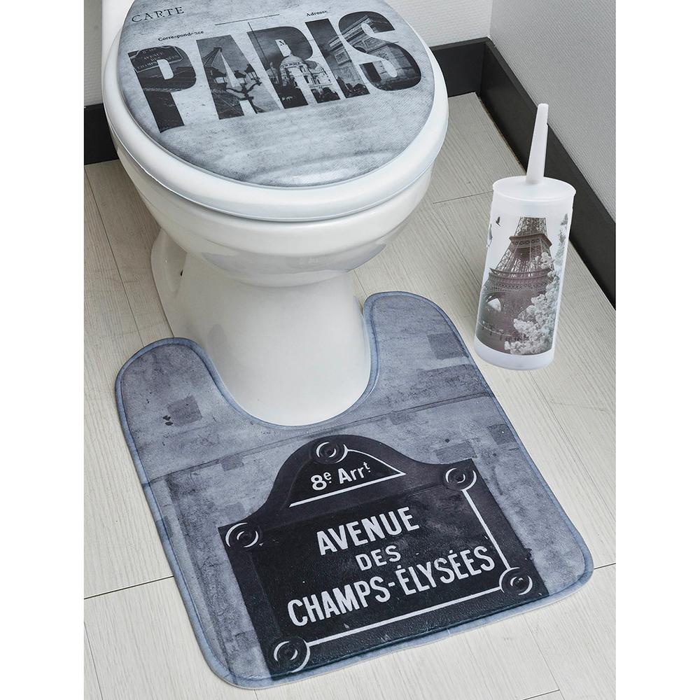 Pedestal Mat Microfiber Bath Toilet Contour Rug Paris Love City