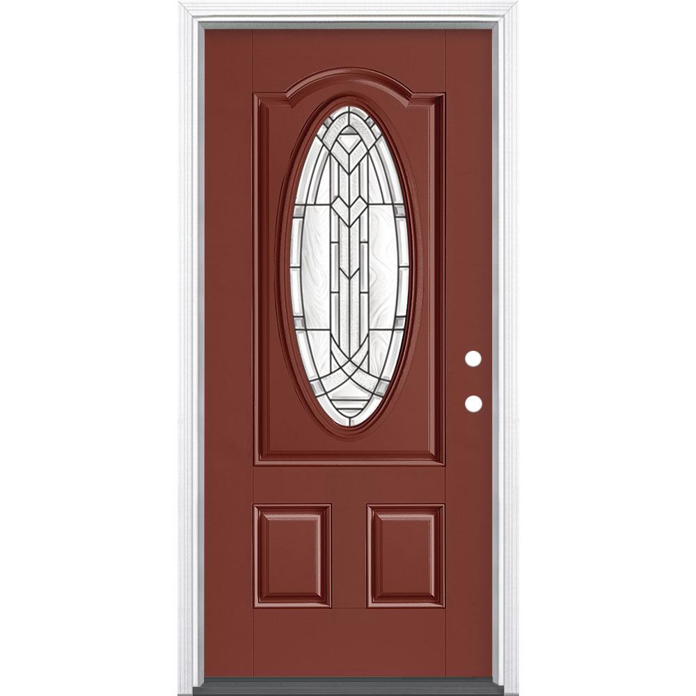 Masonite 36 In X 80 In Chatham 3 4 Oval Red Bluff Left Hand