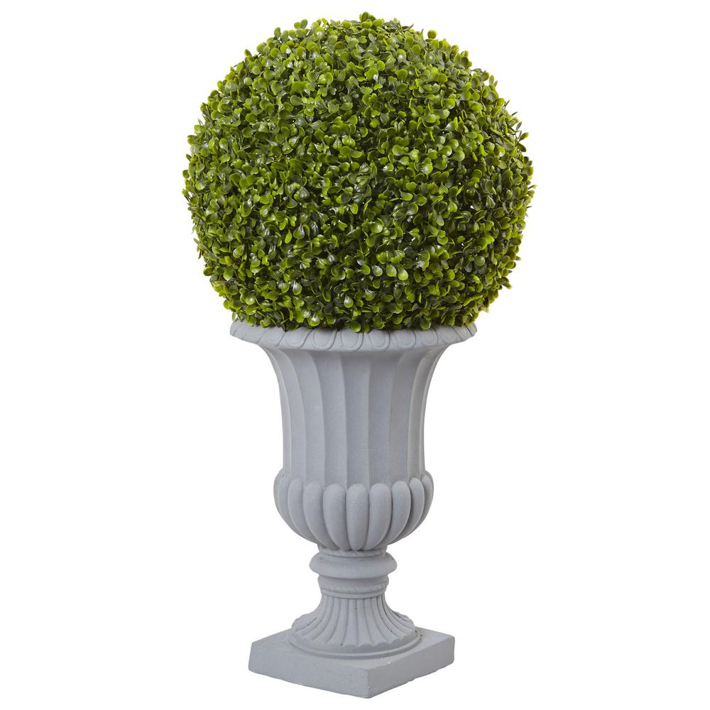 Nearly Natural 25 Ft Boxwood Topiary With Urn Indooroutdoor 5965 The Home Depot 7489