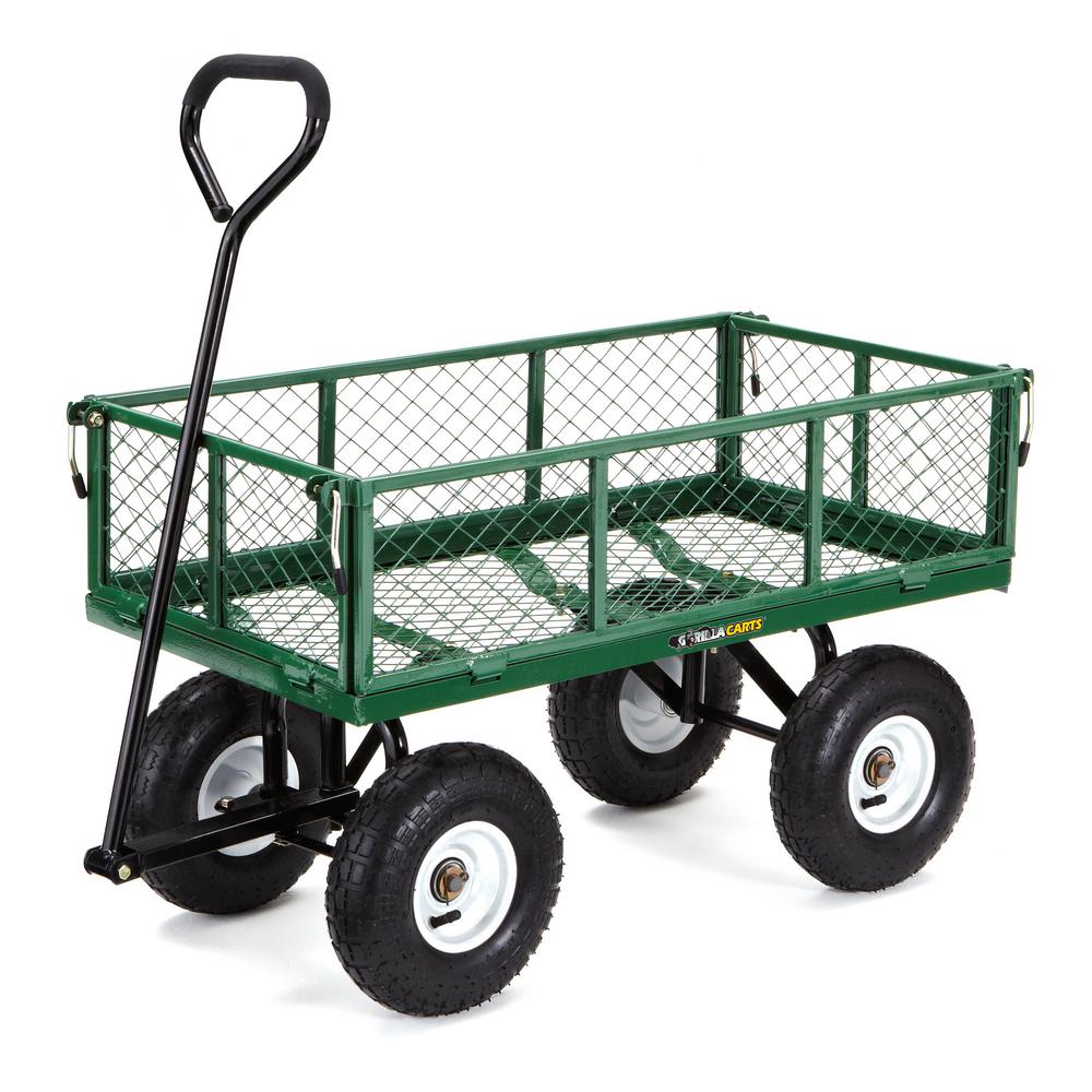 Garden Dump Yard Cart Steel Wheelbarrow Wagon Utility Gorilla GOR400 ...