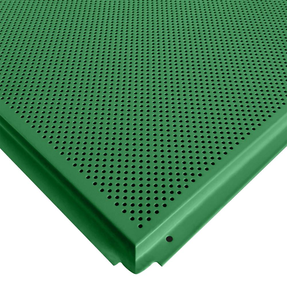 Toptile Green 2 Ft X 2 Ft Perforated Metal Ceiling Tiles Case Of 10